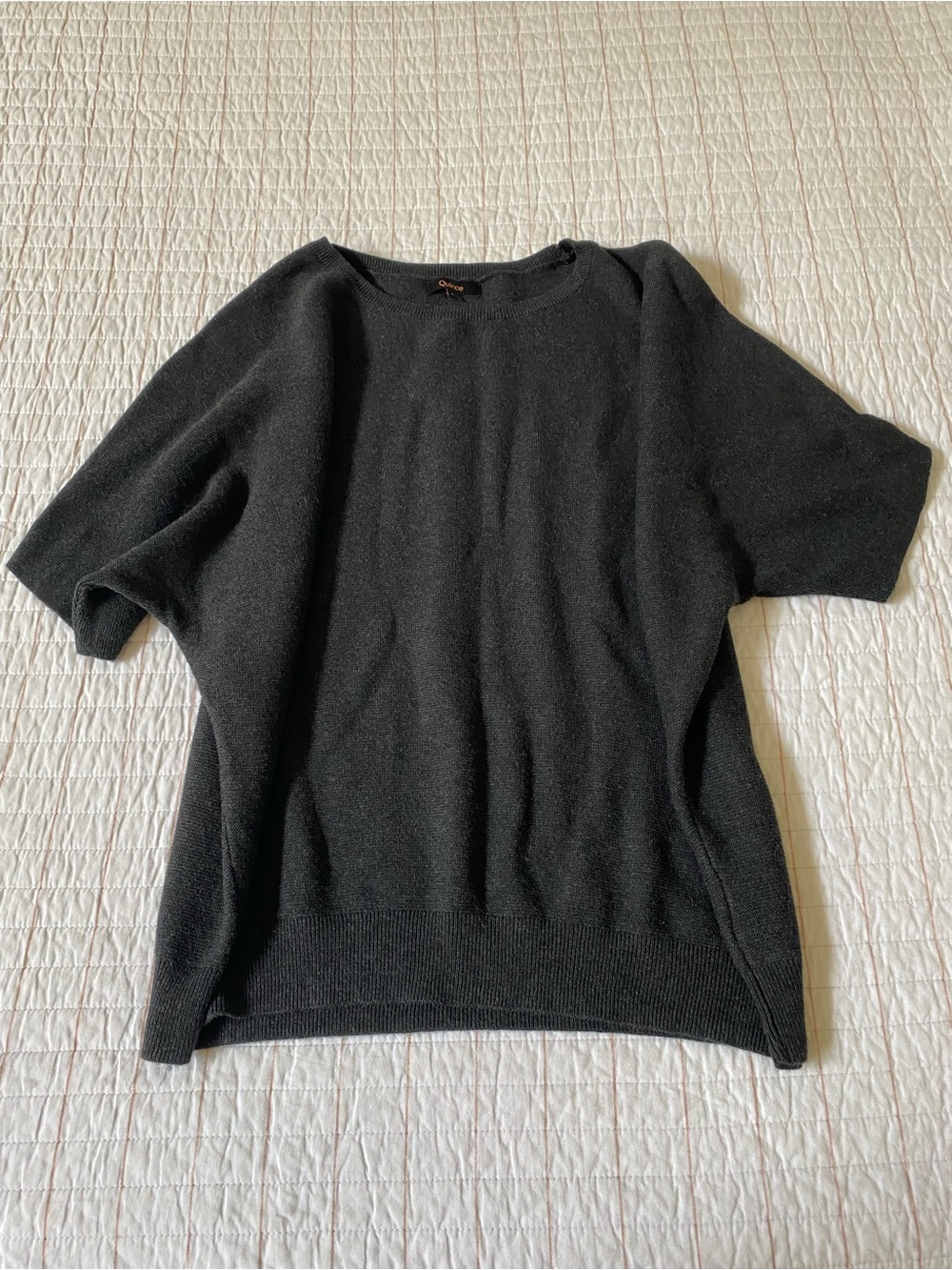 Quince Lightweight Cotton Link Stitch Dolman Sweater, Size Large - Picture 6 of 8